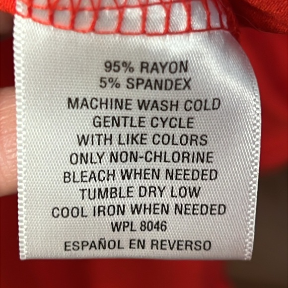 JM collection Women’s long sleeve Tunic Top Md Red Shirt blouse party casual Y2K - Picture 3 of 7